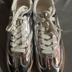 Madden Girl Silver Metallic Sneakers